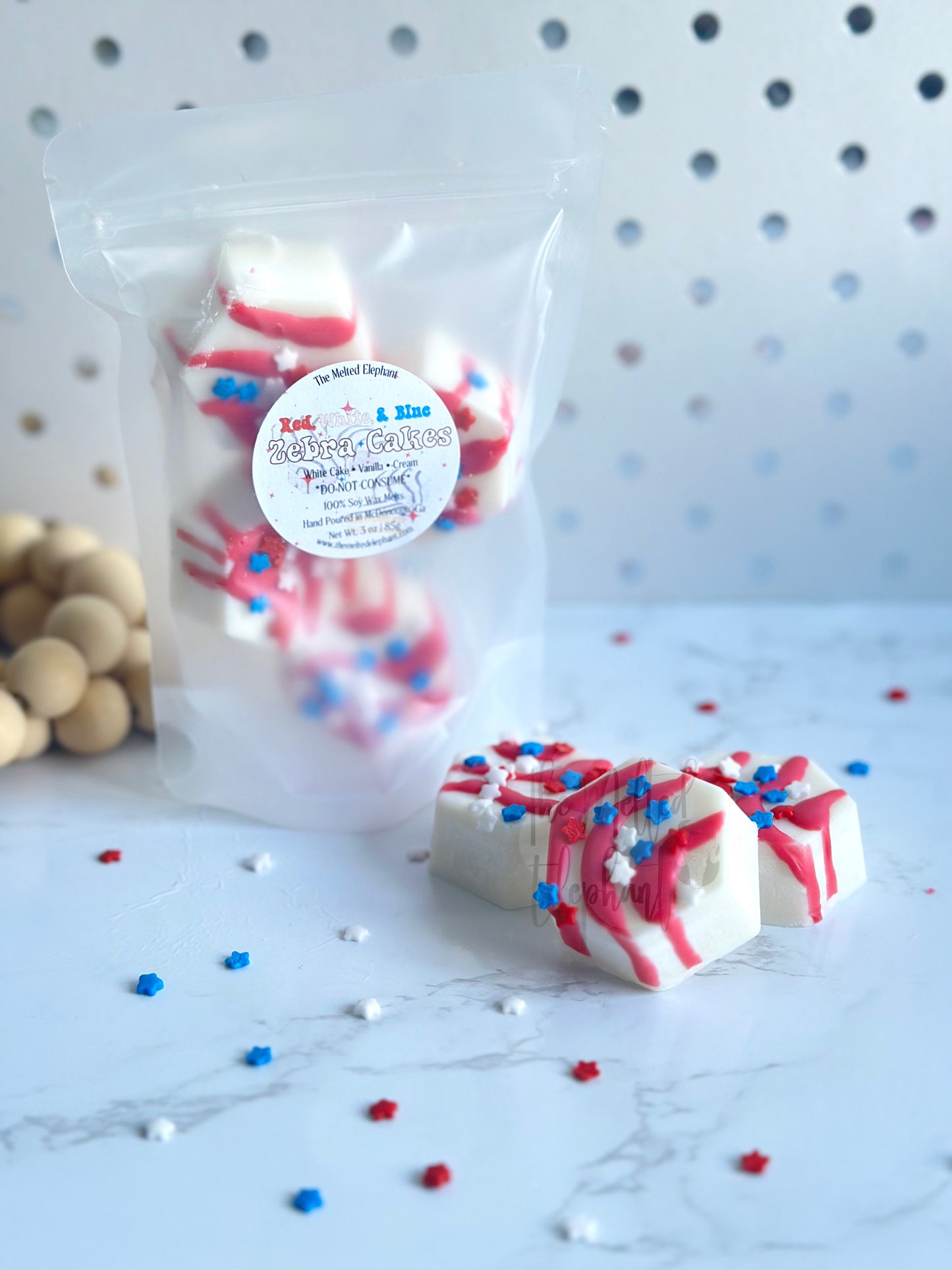 Red, White, & Blue Mini Cake Wax Melts